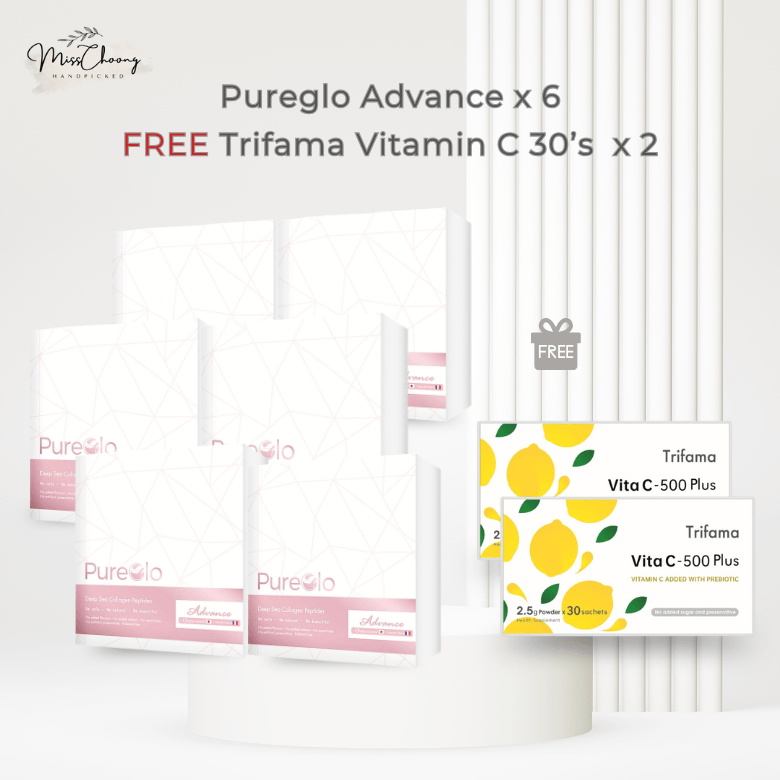 Pureglo Advance x 6 FREE Trifama Vit C 30s x 2 boxes
