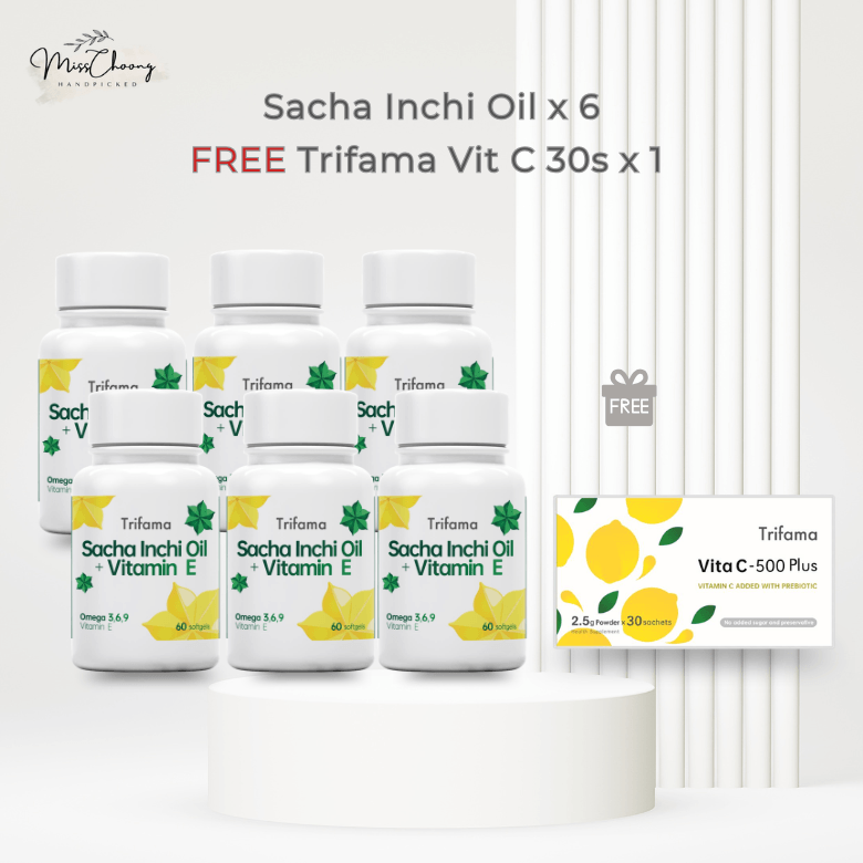 Sacha Inchi Oil x 6 FREE Trifama Vit C 30s x 1